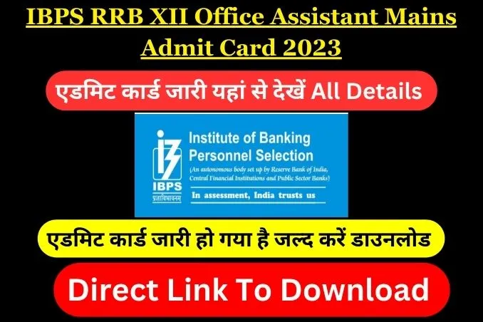 IBPS RRB XII Office Assistant Mains Admit Card 2023
