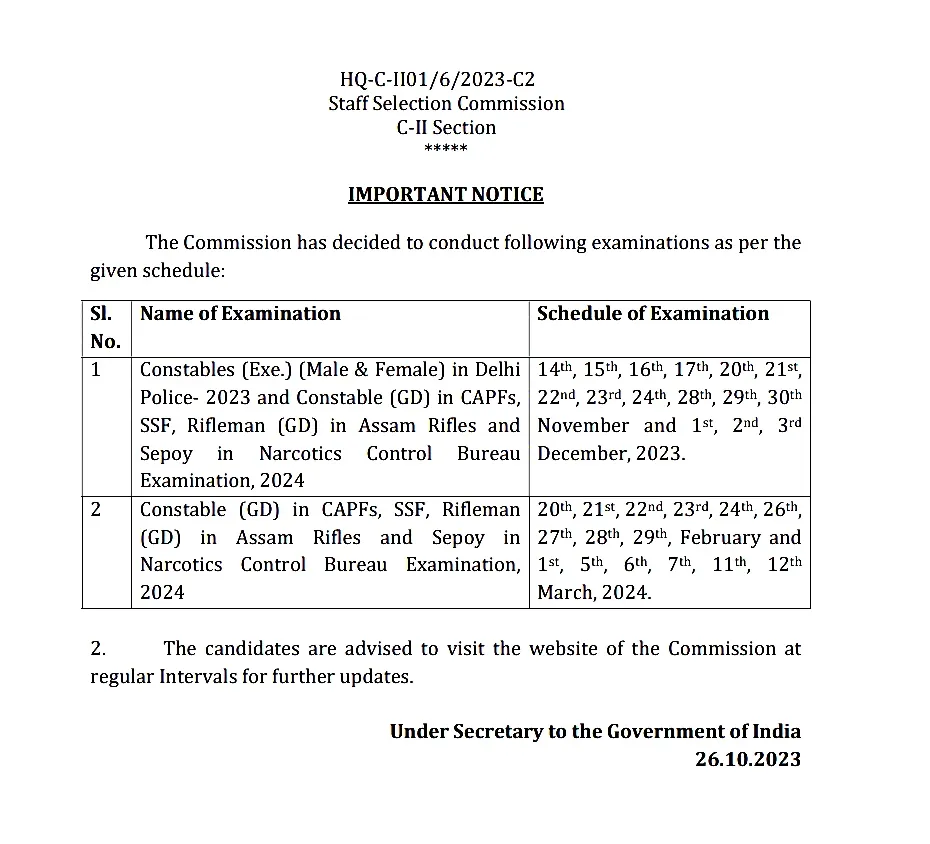 SSC Delhi Constable Executive Admit Card 2023