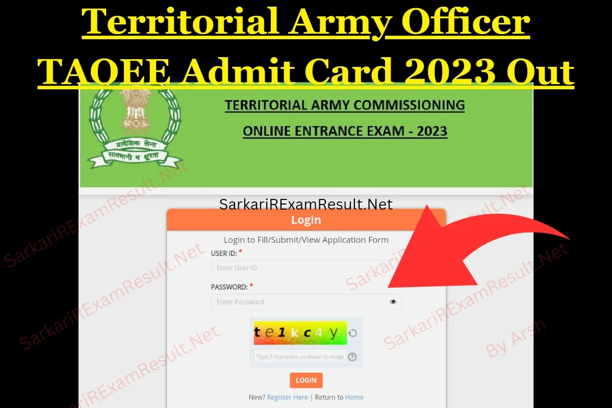 Territorial Army Officer Admit Card 2023