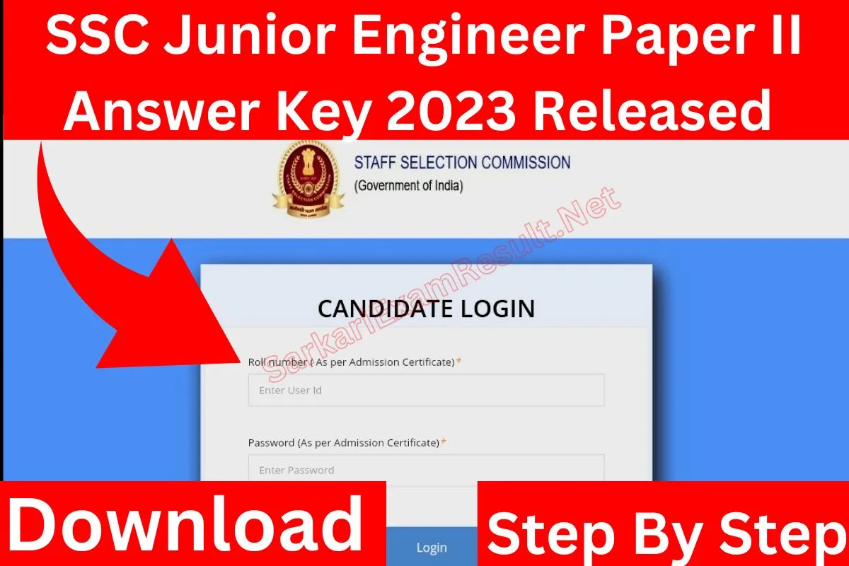 SSC Junior Engineer Tier II Answer Key 2023 