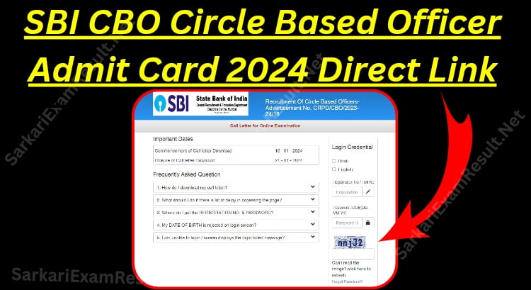 SBI CBO Admit Card 2024