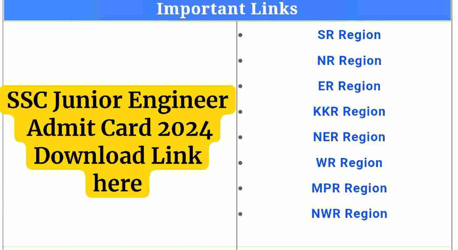SSC Junior Engineer Admit Card 2024