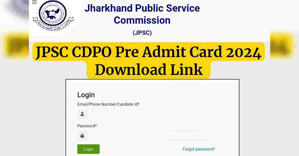 JPSC CDPO Pre Admit Card 2024